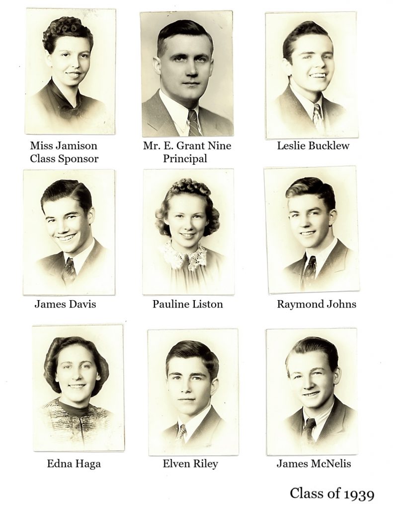 Yearbook photos of the Class of 1939 (page 1)