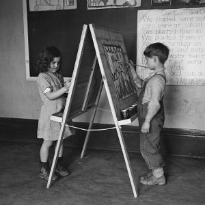 Photo of children creating art at school in Arthurdale