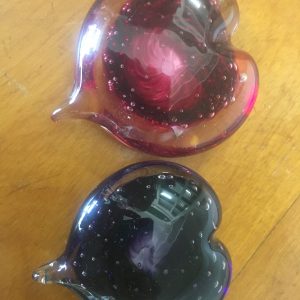 Forever Heart Blown Glass Paperweights - Ron Hinkle