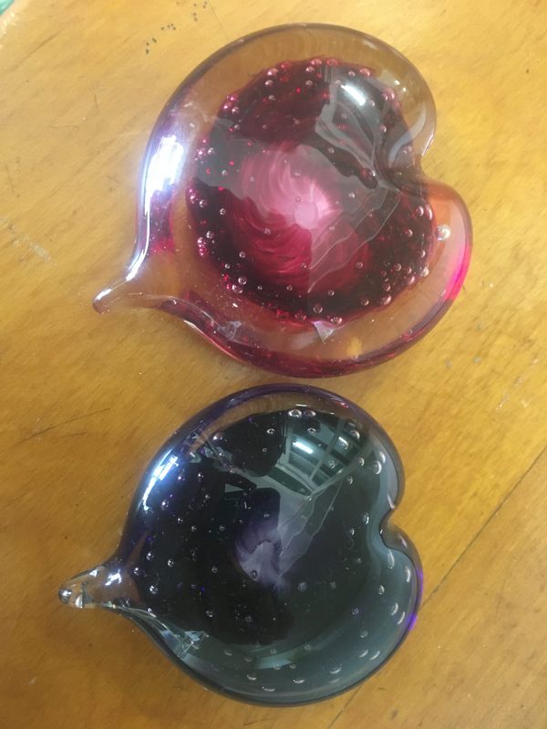 Forever Heart Blown Glass Paperweights - Ron Hinkle