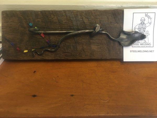 Forged Wood-mounted Iron Hook