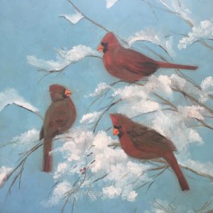 Cardinals on a Snowy Tree Painting
