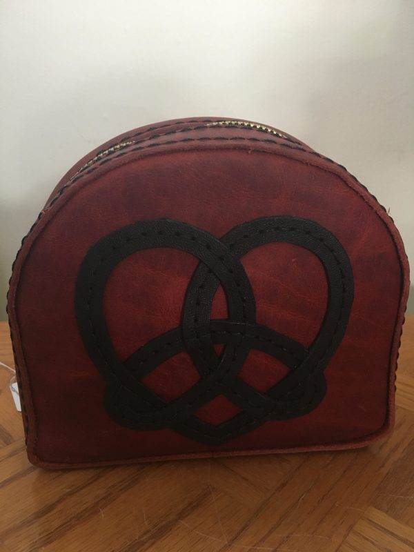 Red Leather Purse with pretzel design